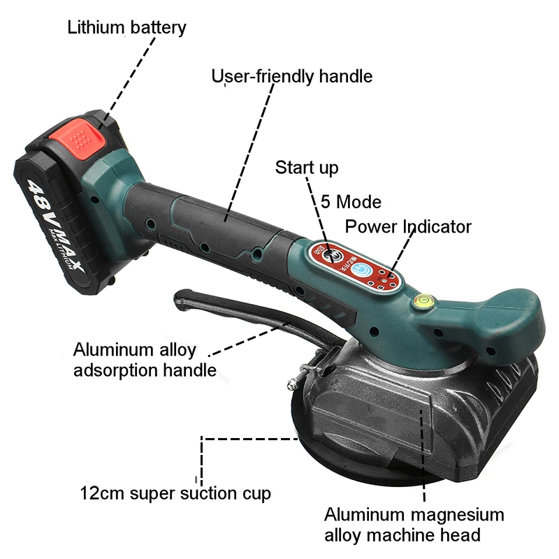 48V Tile Vibrator Suction Cup Professional Tiling Tools Floor Laying Machine