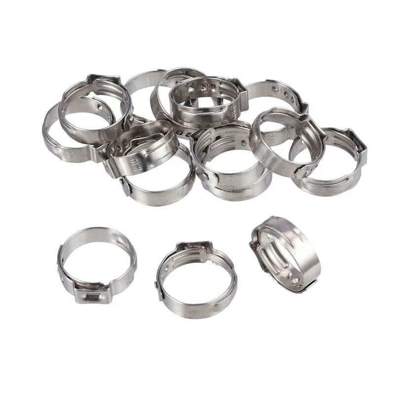 

Stainless Steel Single Ear Stepless Hose Tube Clamps Ring Assortment Replacement
