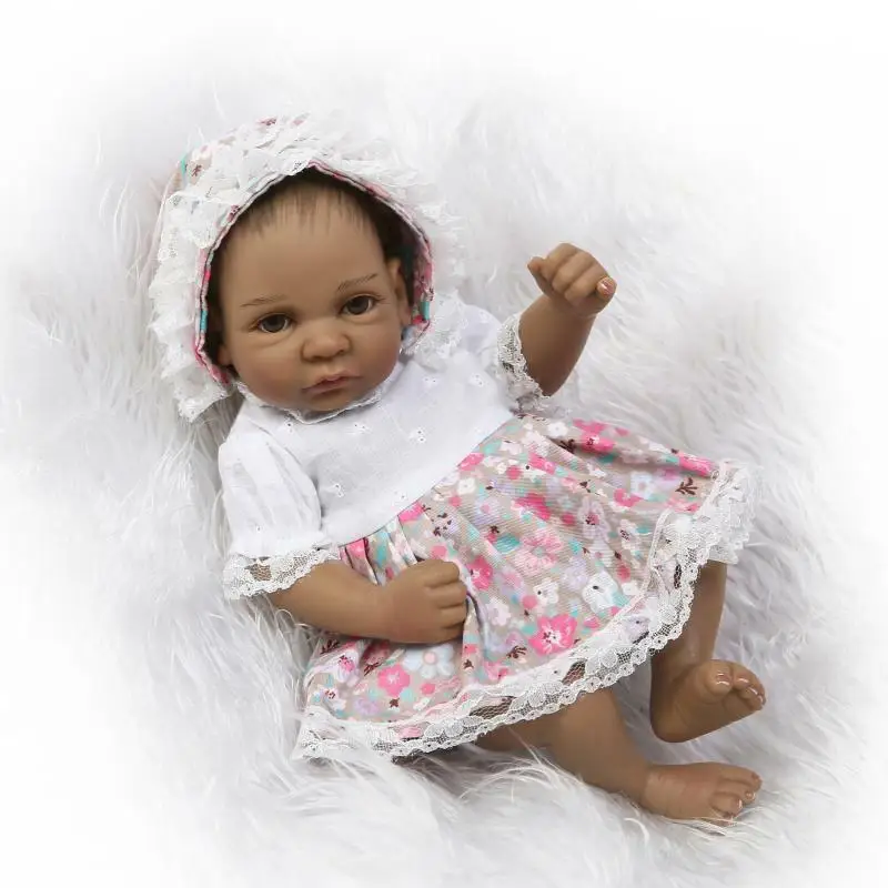 Nicery Reborn Baby индийская кукла девочка силиконовая NPK черная кожа 10 дюймов. 26 см Bebe подарок силиконовая кукла