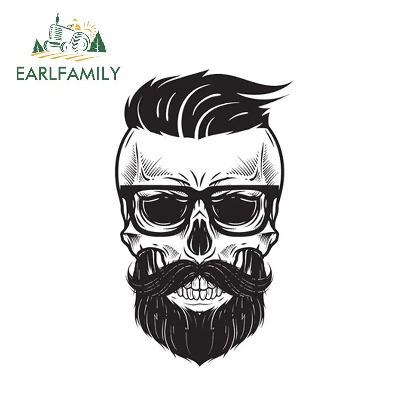 

EARLFAMILY 13cm x 8.3cm Skull Helmet Vinyl Stickers Cool Auto Moto Bike Car Van Truck Tuning Decal 3D Sticker Styling