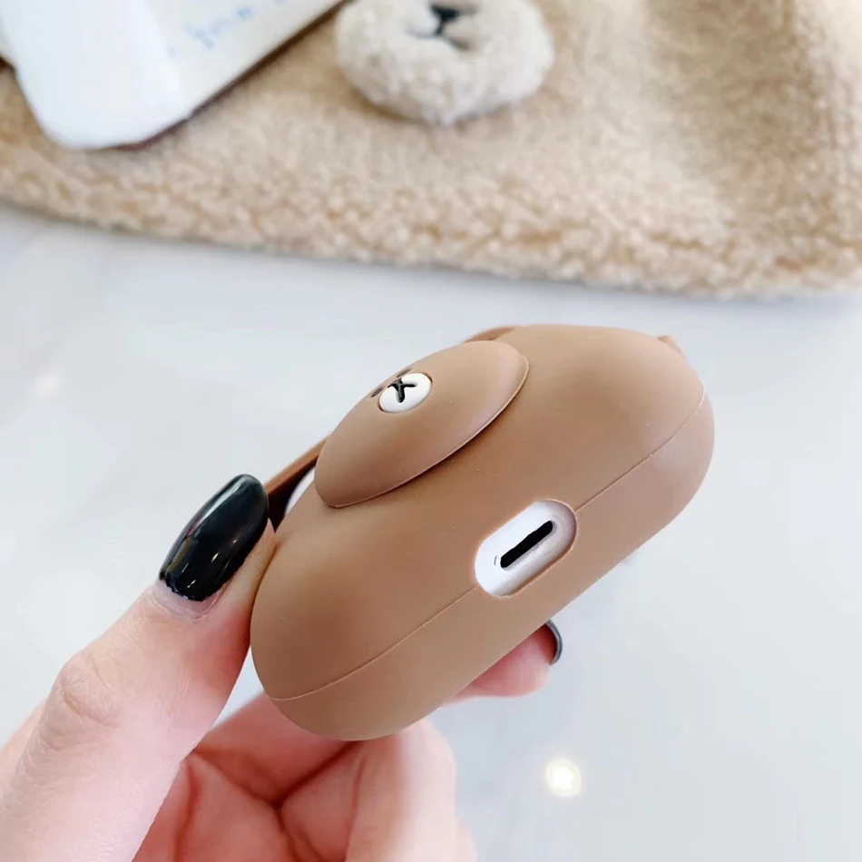 3D чехол для наушников для Airpods Pro Чехол Силиконовый медведь собака Мультяшные наушники/Earpods чехол для Apple Air pods Pro 3 чехол Брелок