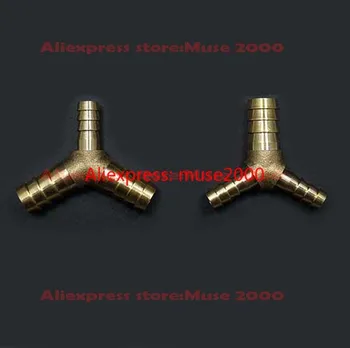 

4 5 6 8 10 12 14 16mm Quick fitting Brass Y Tee connector tube joint Splicer 3 tube Pipe Fitting Hose Copper coupler connecting