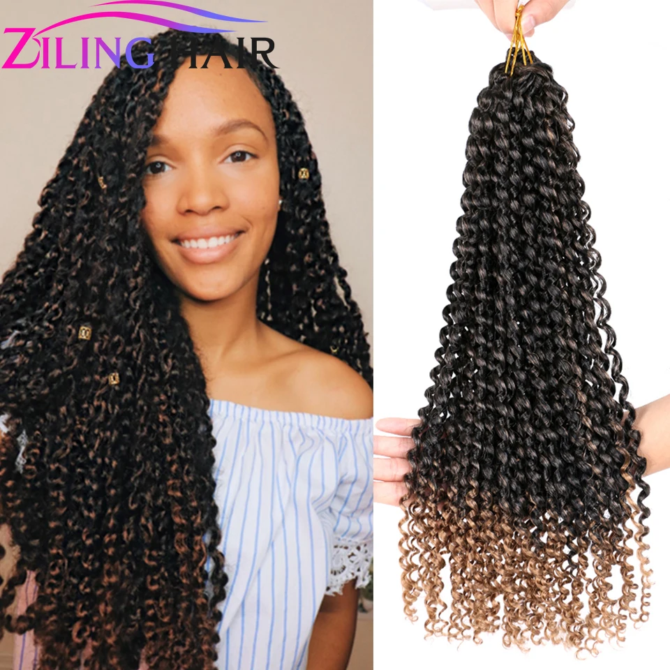

synthetic ombre afro passion twist braiding hair extension fake african tress crochet hook hair bands for women Ziling hair