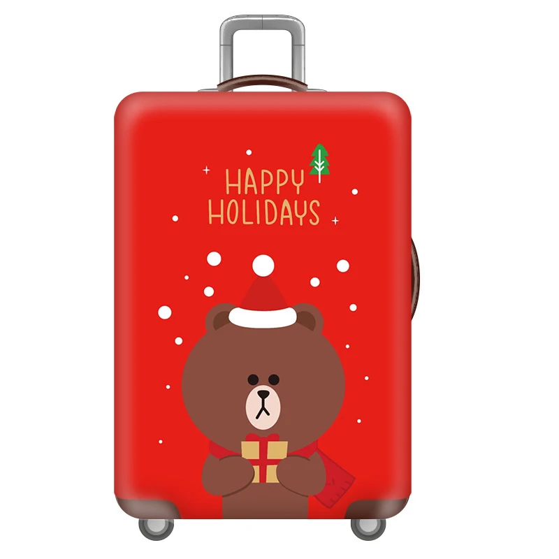 04 Luggage cover Рождественский Чехол для багажа с животными, уплотненный чехол для чемодана для путешествий, эластичные Защитные чехлы для багажа, 18-32 дюйма, аксессуары для путешествий - Цвет: 04 Luggage cover