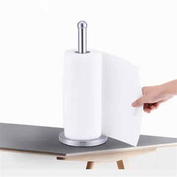 

Stainless Steel Kitchen Roll Paper Towel Holder Bathroom Tissue Stand Rose Gold Napkins Rack Home Kitchen Storage Accessories