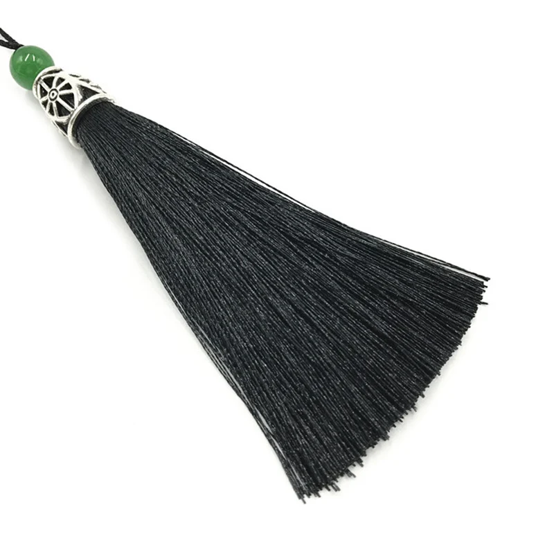 Polyester 9cm Silk Tassels Fringe With Bead Tassels Hanging Curtains For Sewing Garment Home Decoration