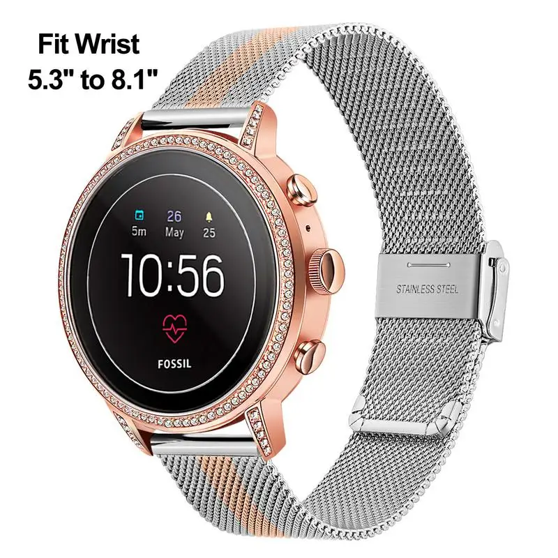 Миланский ремешок для часов Fossil women's Gen 4 Venture HR/women's Sport/Gen 3 Q Venture сетчатый ремешок из нержавеющей стали