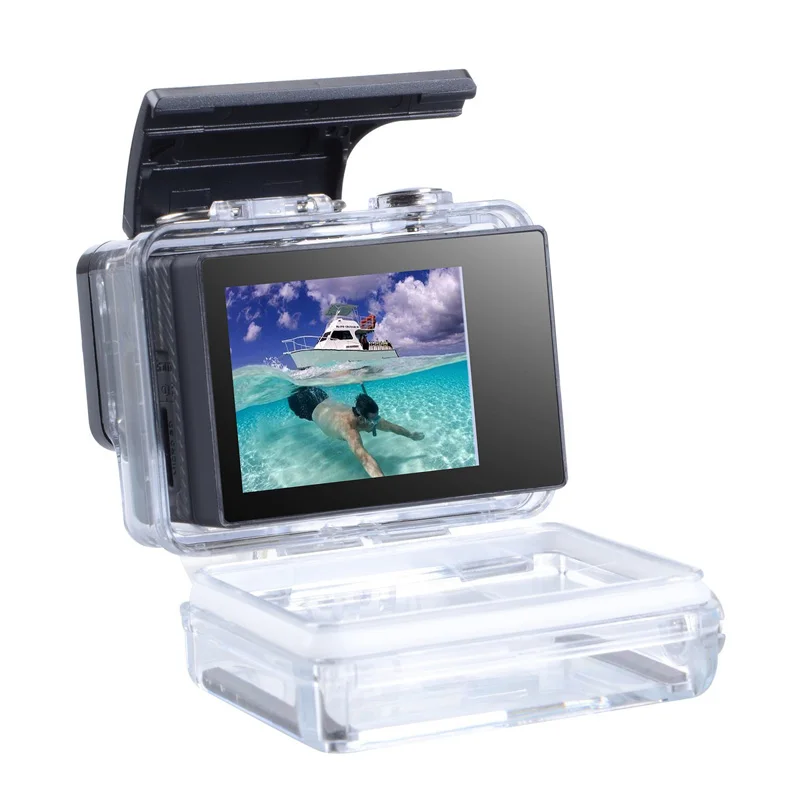 Подходит для GoPro Hero 4 3+ 3 lcd BacPac lcd монитор профессиональный ЖК-дисплей+ Водонепроницаемый чехол задняя дверца-крышка аксессуары