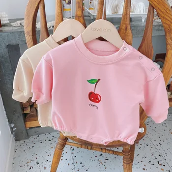 

Autumn Newborn Baby Long Sleeve Cotton Fruit Print Infant Girls Bodysuits Kids Casual Cute Jumpsuits Toddler Outfits