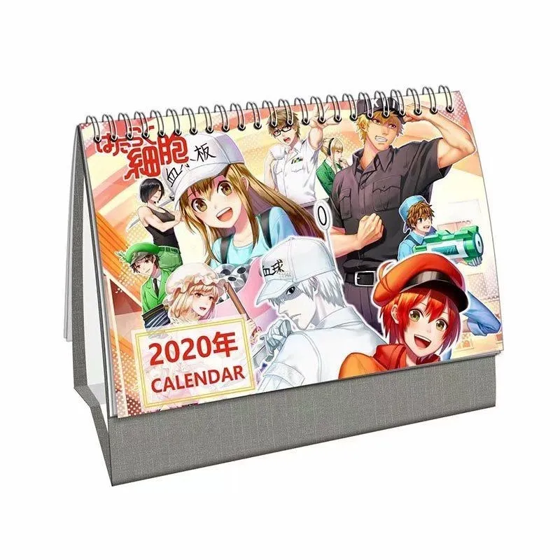 

2020 Year DIY Anime Cartoon character Cells at Work! Table calendar Daily Calendars Table calendar Decoration Desk calendar