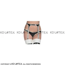 Черные с белым сексуальные латексные подвязки резиновая юбка с зажимами нижняя часть секс-0053