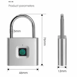 Candado de seguridad electrónico con huella dactilar, candado de carga Usb, resistente al agua, pequeño, usado en bolsa, mochila, equipaje