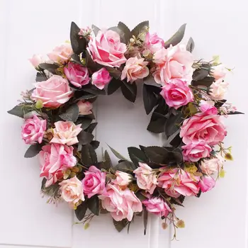 

Rose Wreath Large Garland Artificial Flower Wreath Wall Hanging Door Decoration Home Decoration Farmhouse Decor