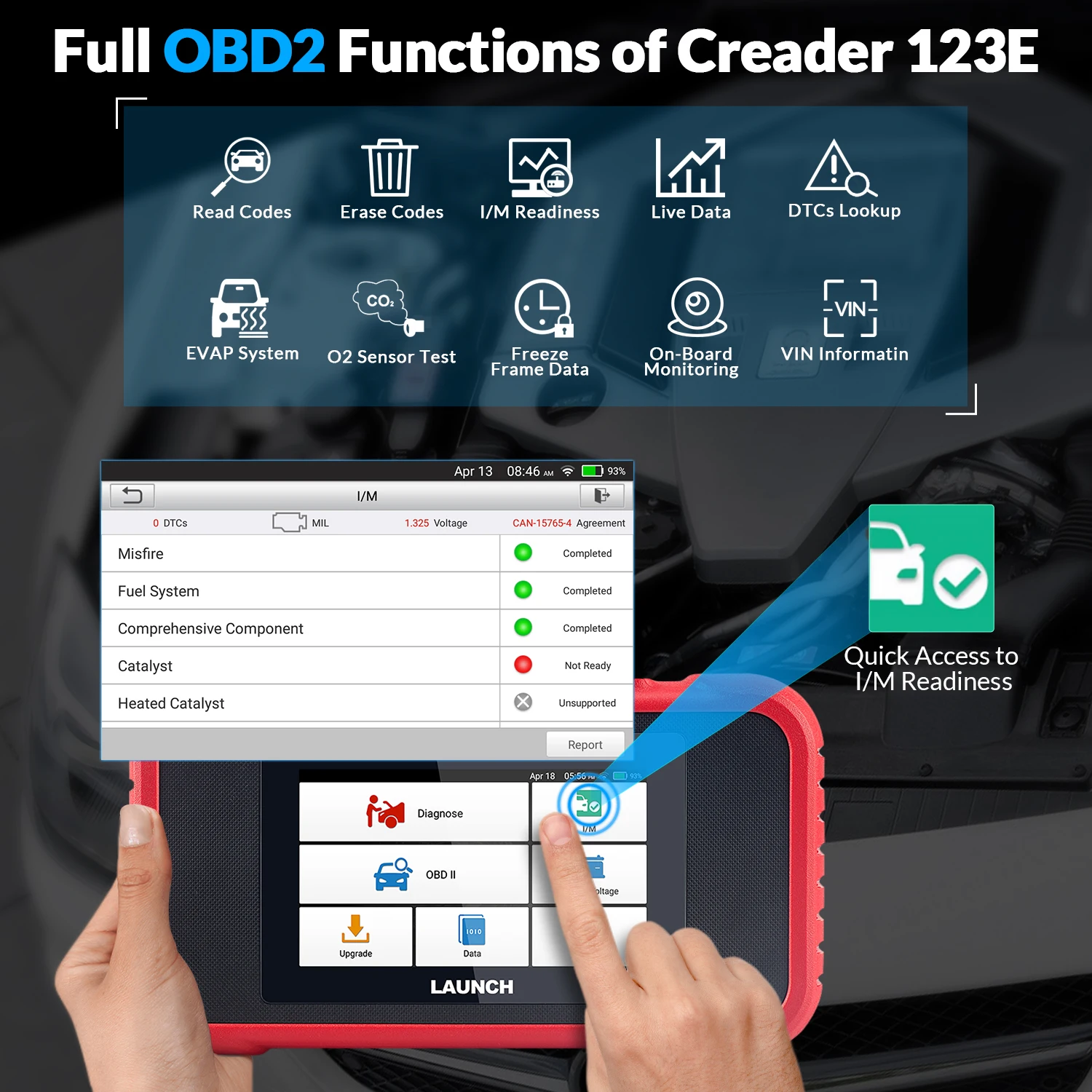 LAUNCH X431 CRP123E OBD2 Car Scanner OBD OBDII Engine ABS Airbag SRS Transmission Automotive Diagnostic Tools PK CRP123X CRP123 cheap car inspection equipment