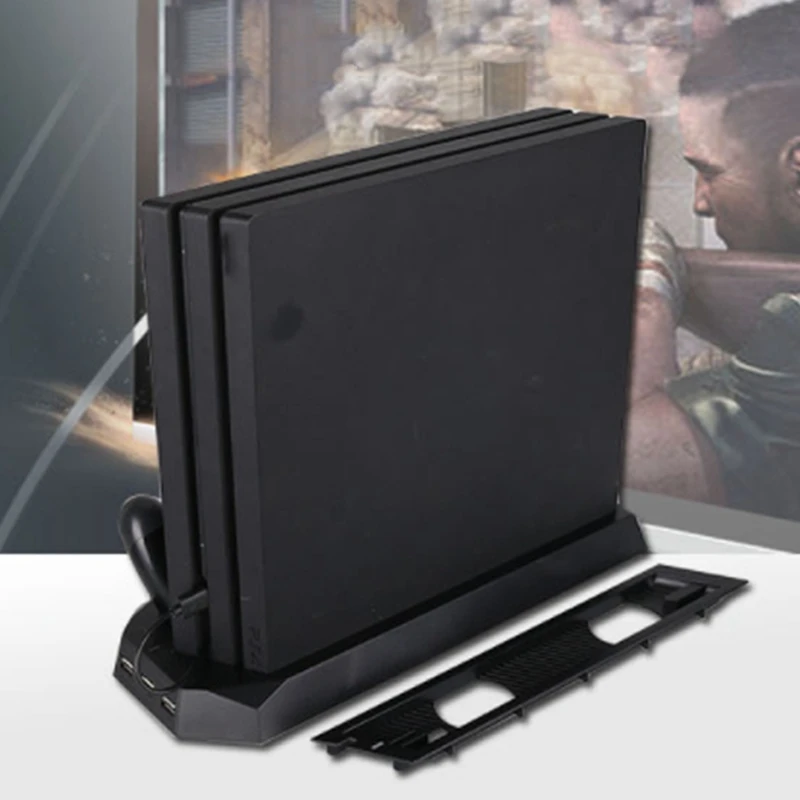 Горячая 3c-вертикальная подставка для PS4 Slim/Pro с охлаждающим вентилятором, двойной геймпад зарядная станция с 3 портами usb-хаб