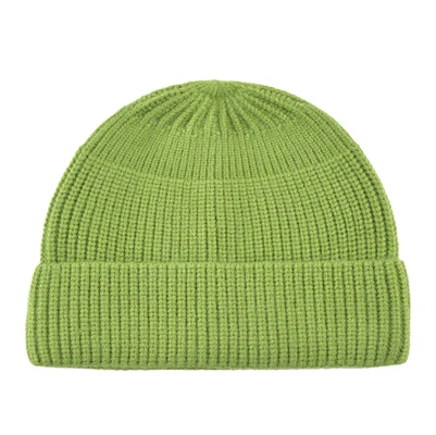 Вязаные шапки Skullies для женщин и мужчин, модные вязаные шапки Skullcap для мальчиков и девочек, хип-хоп однотонные шляпы для влюбленных, повседневные Gorras - Цвет: Green2