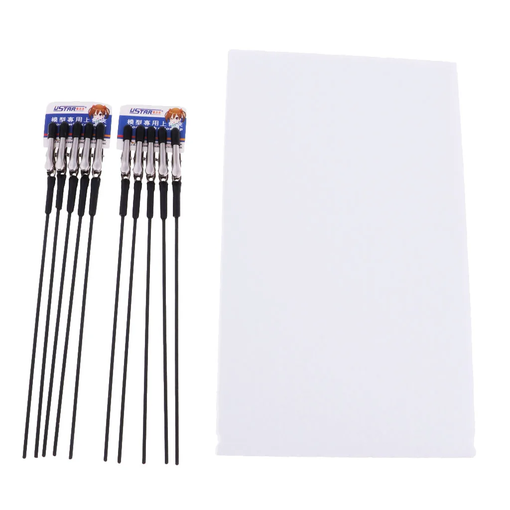 10pcs Alligator Clip Stick + Foam Stand Base for Airbrush Hobby Model Parts 10pcs Alligator Clip Stick + Foam Stand Base for Airbrush Hobby Model Parts