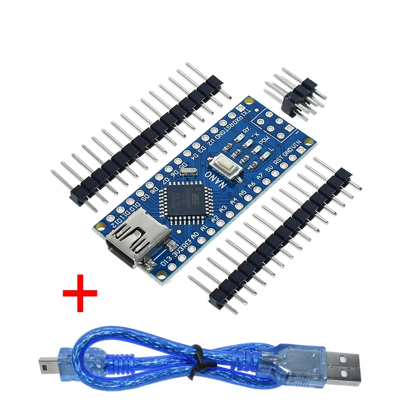 WAVGAT продвижение Arduino ардуино Nano 3,0 Atmega328 контроллер Совместимость совета для Arduino модуль PCB развитию без USB - Цвет: Nano and cable