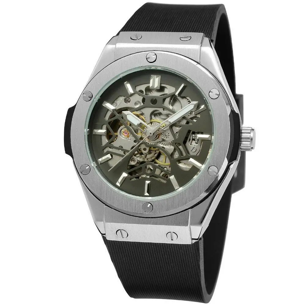

Forsining Rich Sydney Hot Selling Hollow out Fully Automatic Silicone Band Analog Watch MEN'S Watch