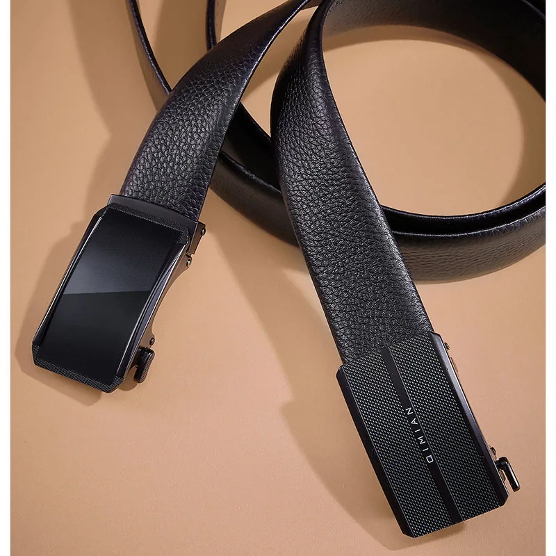 Xiaomi Qimian head layer cowhide Mens Belts Automatic Buckle Fashion Belts For Men Business Popular Male Brand Black Belts Soft (7)
