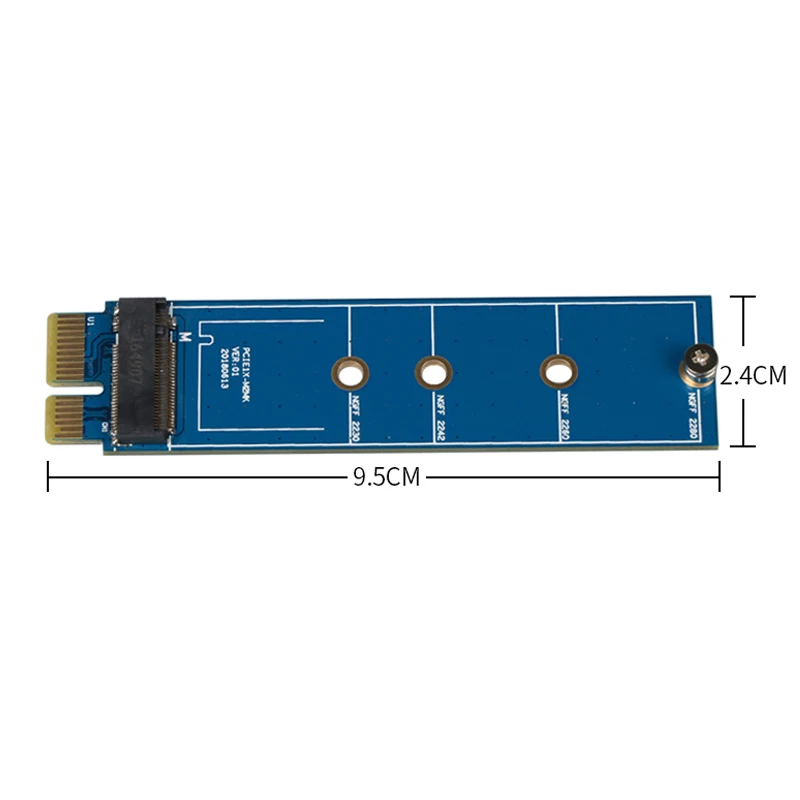 M.2 PCI Express 1X Riser PCI-E на M.2 NVME адаптер PCI-E 3,0X1 Преобразование карты M Соединитель в форме ключа поддерживает 2230 2242 2260 2280 SSD