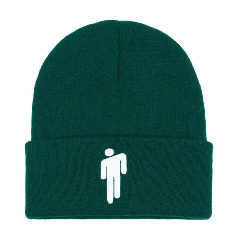 Вышивка Billie Eilish Beanie шляпа для женщин и мужчин вязаное, тёплое, зимнее шапки для мужчин и женщин Твердые хип-хоп повседневные с манжетами широкий берет-Боб