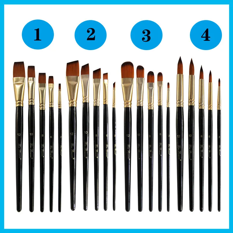 

5Pcs/Set Art Brushes Nylon Brush Pen For Acrylic And Watercolor Wooden Brushes Paint Brush Set Art Goods Tool