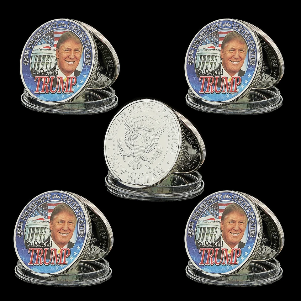 5PCS Donald Trump 45th President Gold Commemorative Challenge Coins USA 