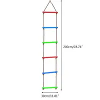 2022 New Wooden Rungs PE Rope Ladder Children Climbing Toy Kids Fitness Sport Rope Swing 2