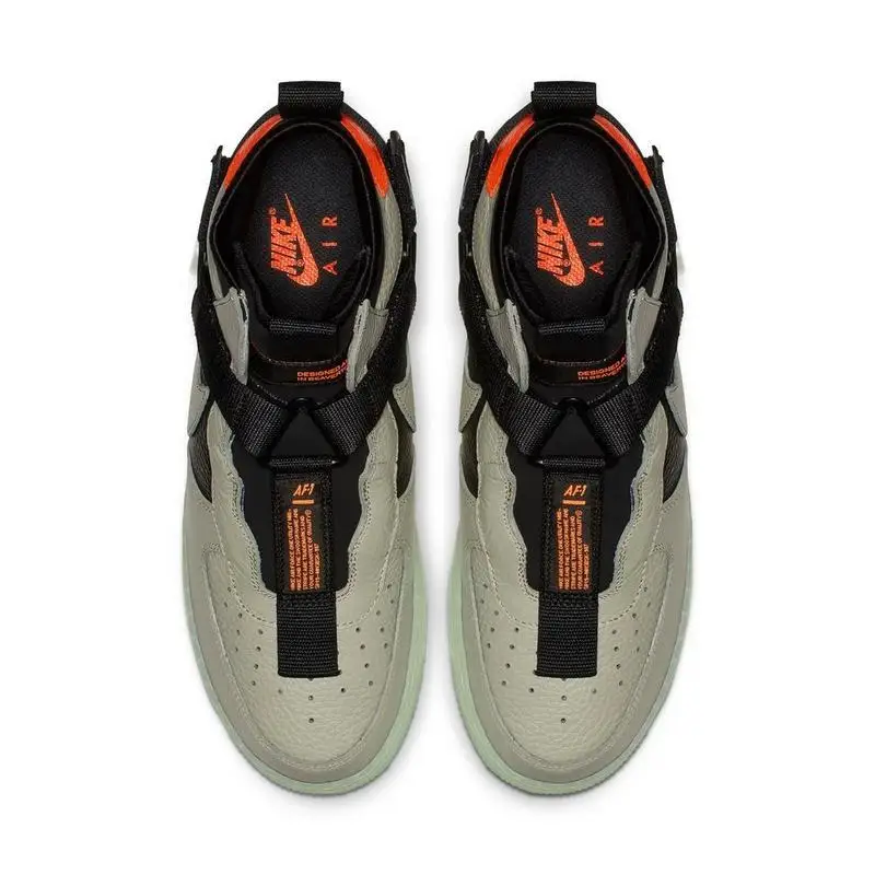 NIKE AIR FORCE 1 UTILITY MID AF1 Мужская обувь для скейтбординга черный зеленый анти-скользкие удобные Новое поступление кроссовки# AQ9758-300