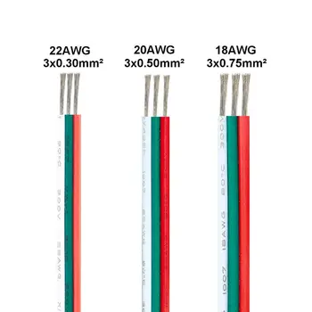 

20m WS2811 Electical Cable 3 Pin Wire 22AWG 20AWG 18AWG LED Connector Cable Wire 3pin Cable Wires For RGB Pixel Bulb LED Driver