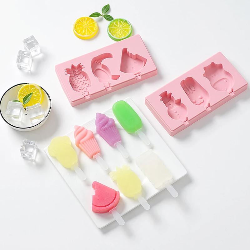 Homemade Food Grade Silicone Ice Cream Molds With Lid Ice Lolly Moulds Freezer Ice Cream Bar