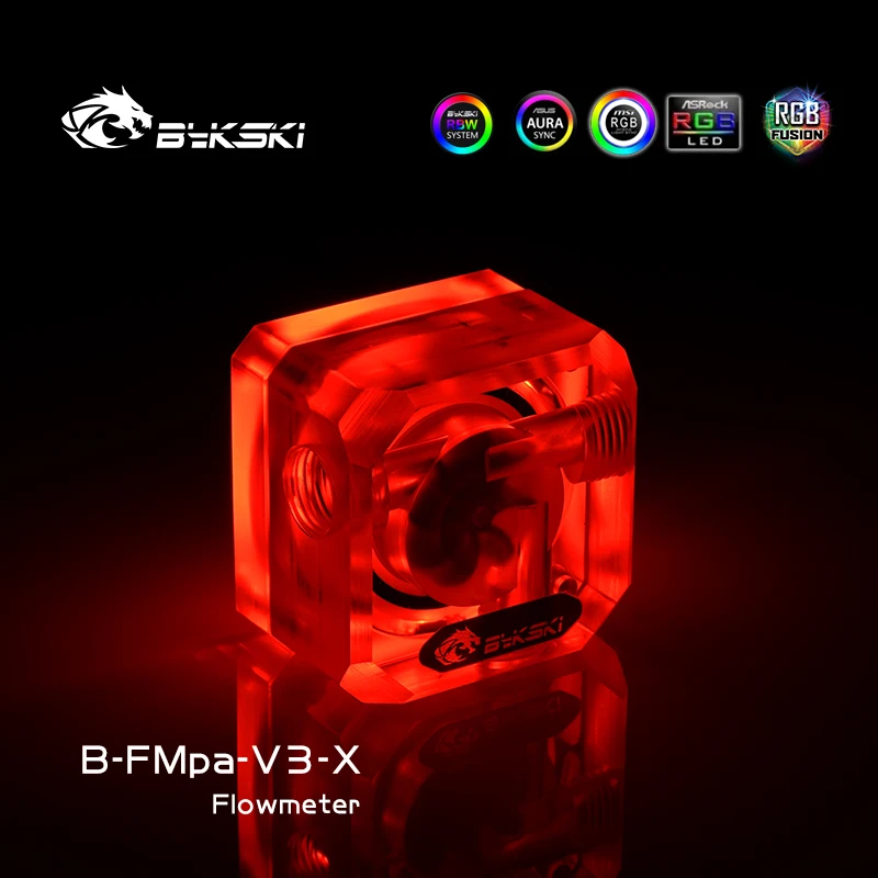 Bykski-medidor de Fluxo de Água Fosco Monitoramento de Fluxo Computador Refrigeração de Água Rgb ou Argb Sync B-fmpe-v3-x 12v 5v - Imagem 5