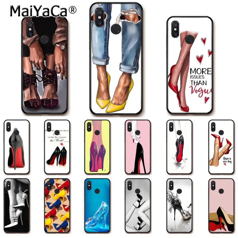 MaiYaCa модная принцесса девушка на высоком каблуке красная черная обувь PhoneCase для