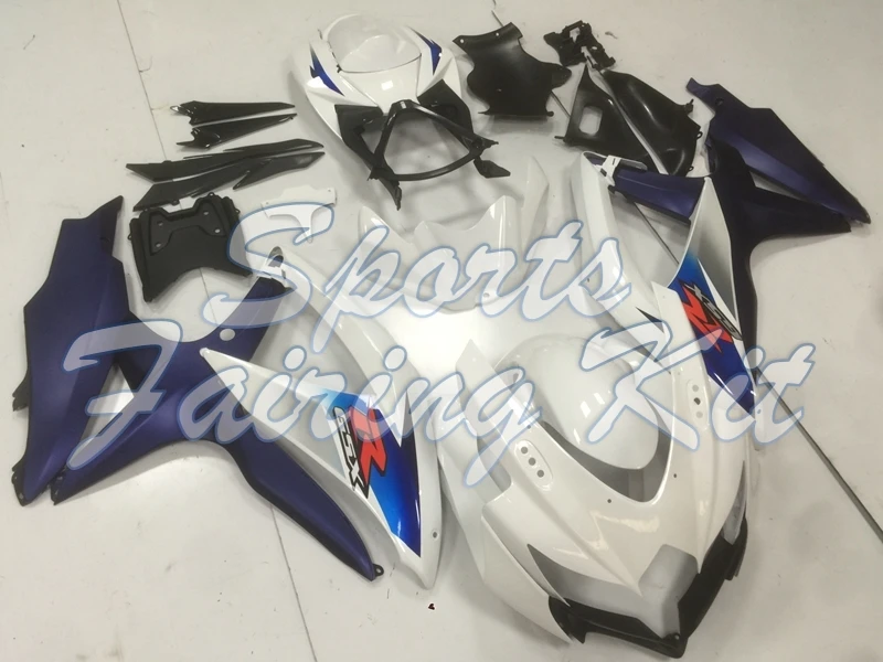 Корпус для GSXR 600 2008 2010 K8 белый матовый синий Abs обтекатель GSX R 09 10 мотоцикла R750 08