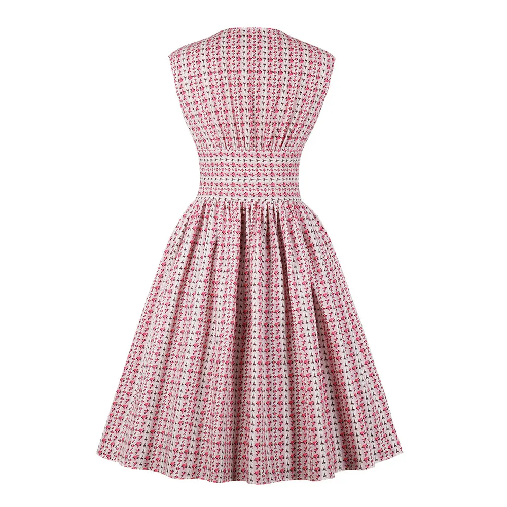 Женское Свободное платье с цветочным принтом модная одежда без рукавов v