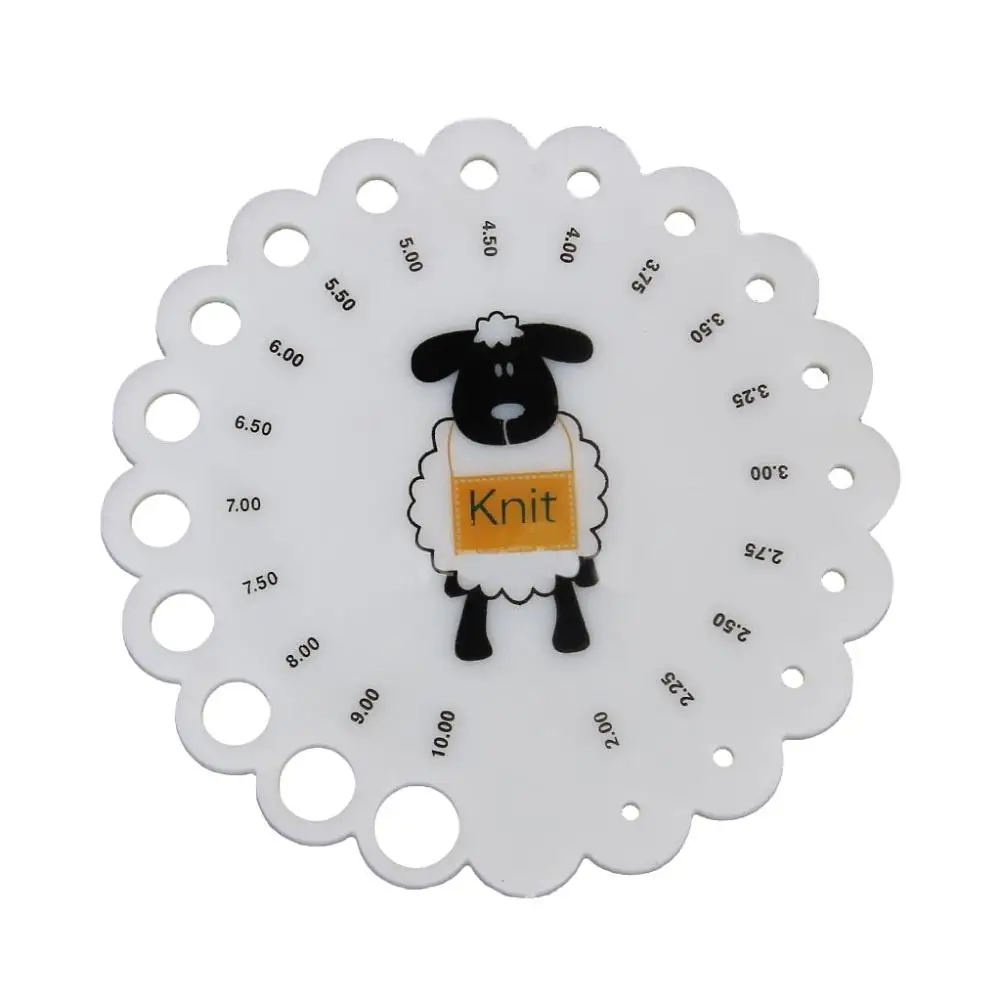 

Nice Sheep Round Sizes 2 mm -10 mm Measure Rule Knitting Needle Gauge Tool Accessory 2019