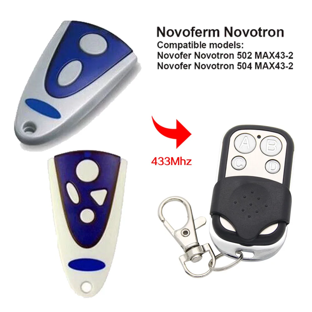 NOVOFERM-mando a distancia para puerta de garaje, Control remoto para puerta de garaje, código fijo, 502 mhz, 504 MAX43-2, 433,92 MAX43-4