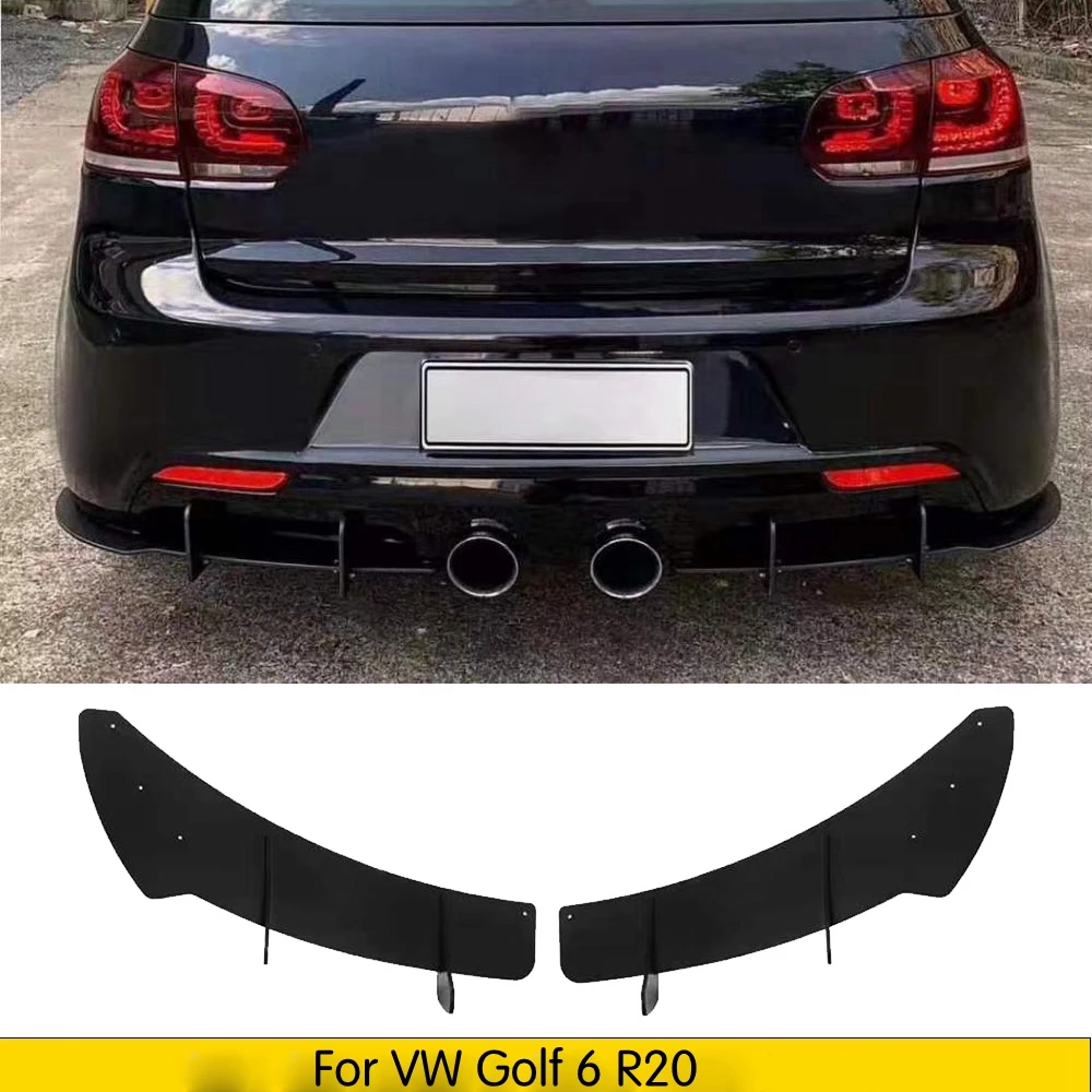 Для Volkswagen VW Golf 6 VII MK6 GTI R20 плавники акулы СТИЛЬ ABS диффузор, губа на задний бампер Накладка для стайлинга автомобилей - Цвет: For VW Golf 6 R20