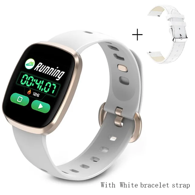 White with straps Смарт-часы для мужчин, кровяное давление, водонепроницаемые, умные часы для женщин, монитор сердечного ритма, фитнес-трекер, спортивные часы для Android ios - Цвет: White with straps