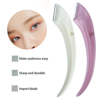 

New Fashion Hot Tools High Quality Finishing Eyebrow Repairer Easy To Carry 2pcs Women Portable Eyebrow Knife Protective Net