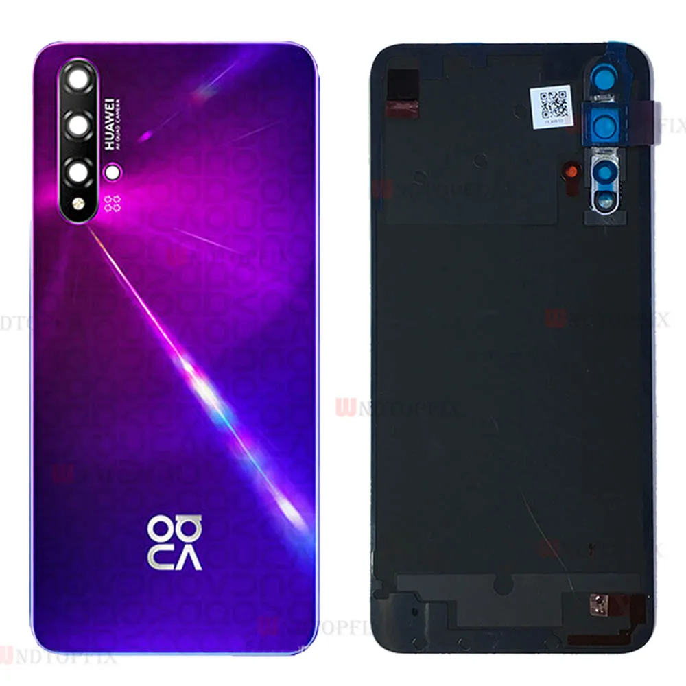Для huawei Nova 5t Задняя крышка Nova5t крышка батареи дверь задняя стекло для Honor 20 se крышка батареи Корпус чехол с объективом