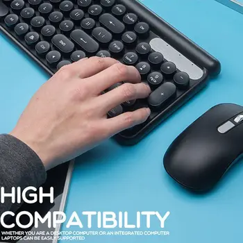 

Wireless Keyboard and Mouse Set Battery Powered Silent Desktop Computer Laptop Keypad Office Home Mouse Keyboard