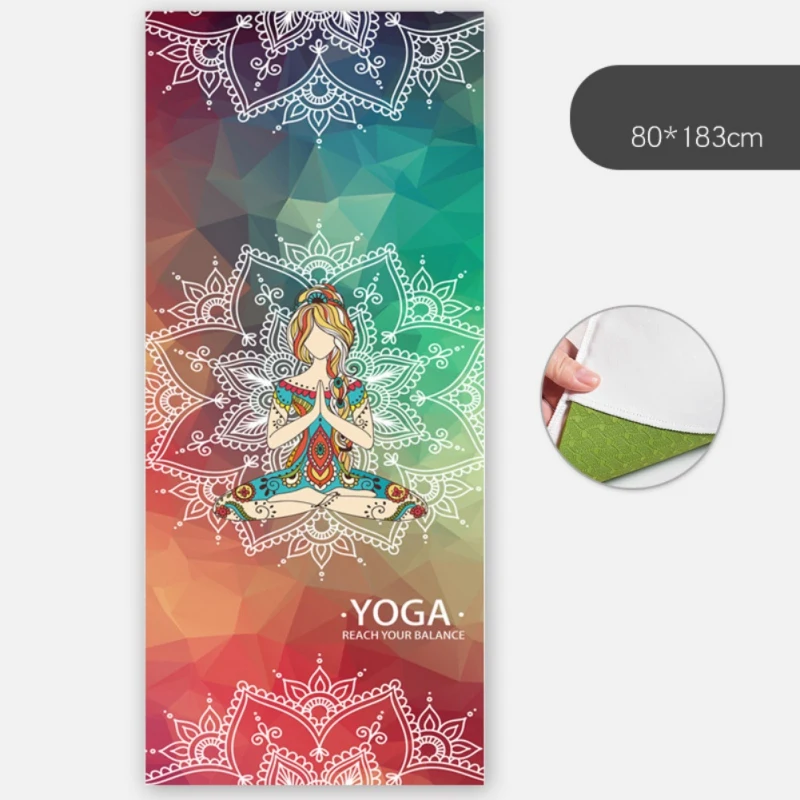 Yoga Mat Non-slip Female Sweat Absorption Beginner Folding Portable Fashion Multifunction Blankets 65*183CM 80*183CM - Цвет: 15