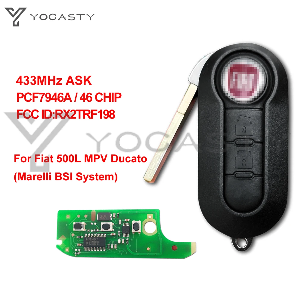 Yocпластика RX2TRF198 2 кнопки 433 МГц 46 чип флип-брелок Автомобильный Дистанционный