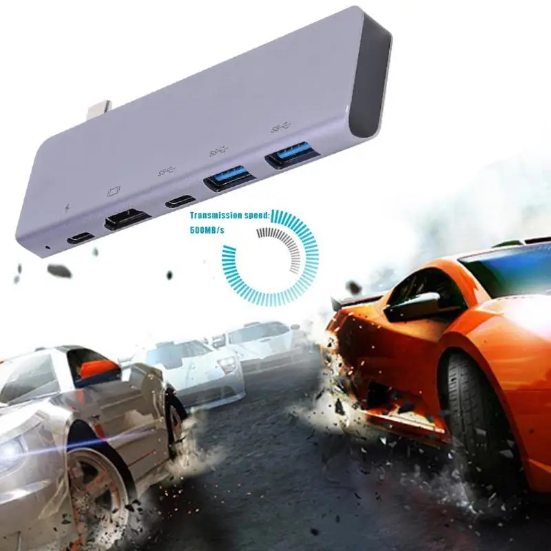 5 в 1 usb type C концентратор USB-C до 4K HDMI usb type-C адаптер 5 портов алюминиевый сплав корпус сплиттер для ПК ноутбук
