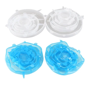 

Food Silicone, 12Pcs Reusable Square and Round Expandable Silicone Lids for Fruit Storage, Cups, Glass, Bowl, Small, Microwave,