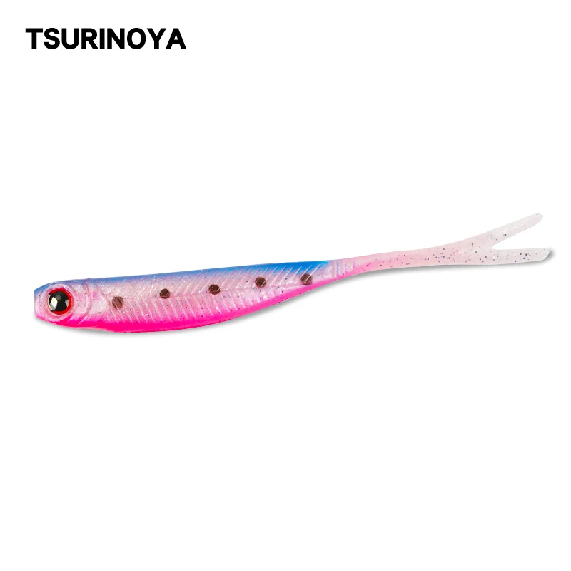TSURINOYA 4 шт. мягкие приманки 110 мм/6 8 г рыболовные с вилочным хвостом 3D глаза