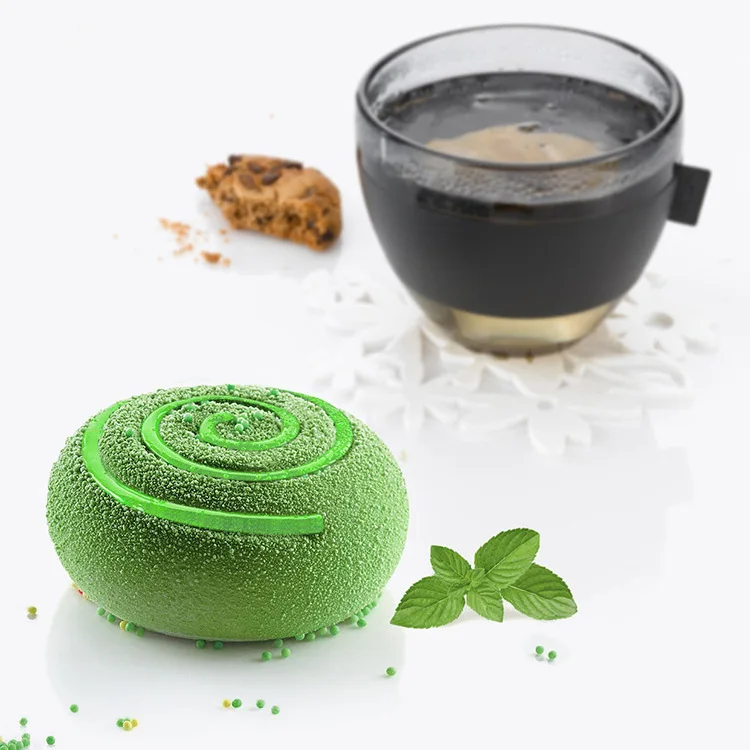 Hot 6 Cavity Tornadoes White Silica Gel Cake Baking Mousse Mold French Dessert Silicone Bakery Tool Mould