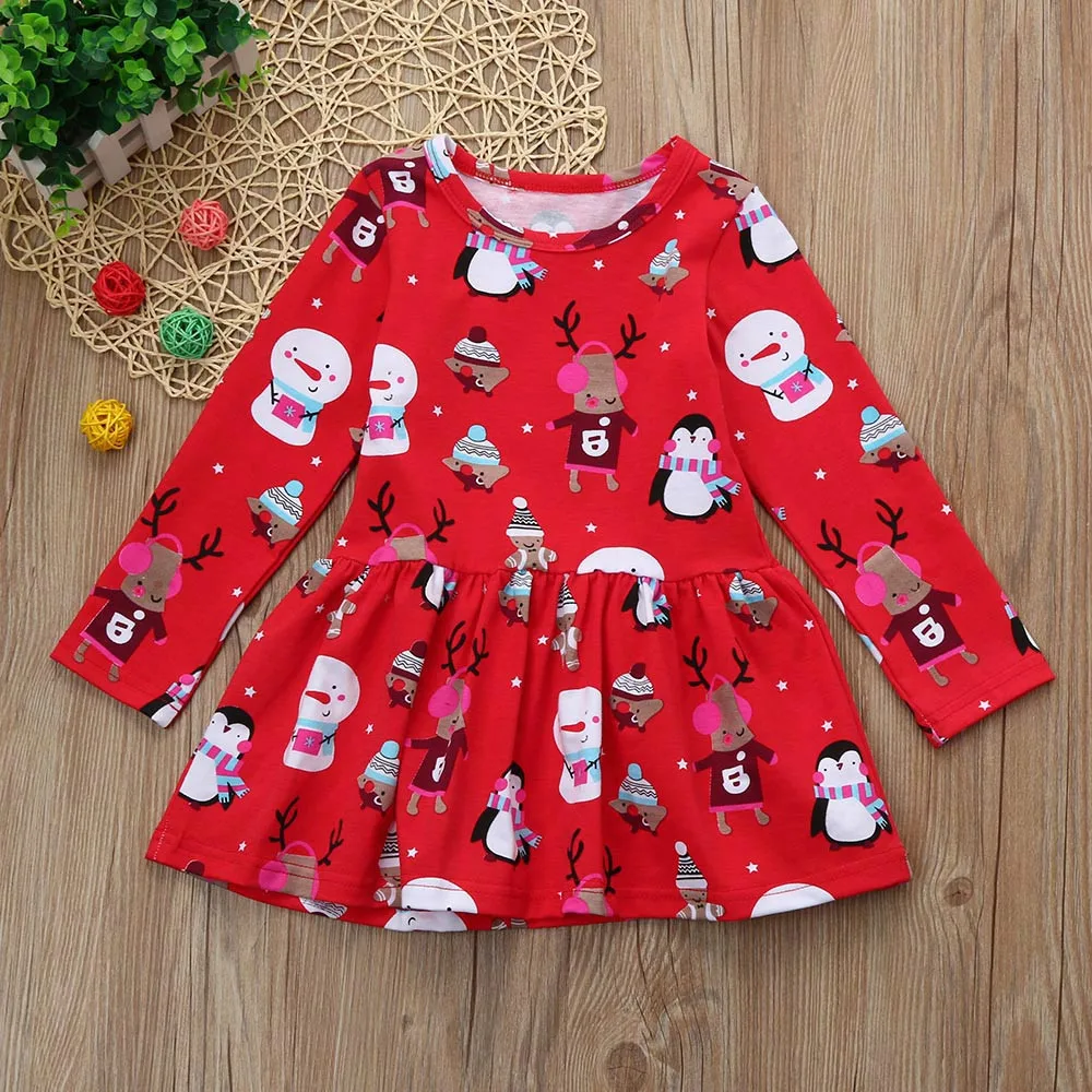 

Christmas Baby Girl Gifts Toddler Kid Baby Girl Christmas Clothes Long Sleeve Pageant Party Princess Dress